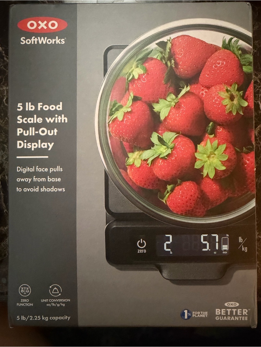 OXO SoftWorks Black Digital Food Scale 5lb